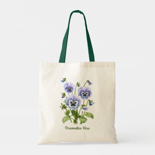 Paarse Pansies  Tote Bag (Achterkant)