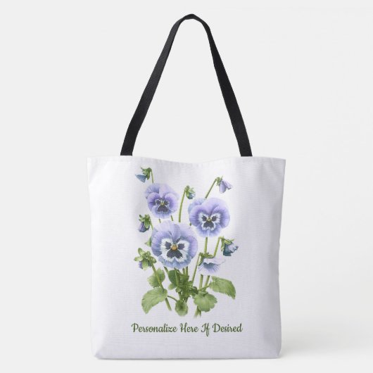 Paarse Pansies  Tote Bag (Achterkant)