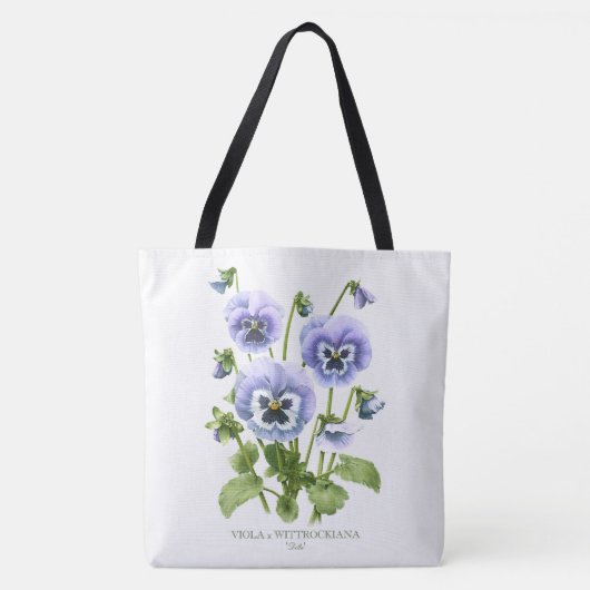 Paarse Pansies - voor Botanische Kunsten Tote Bag (Voorkant)