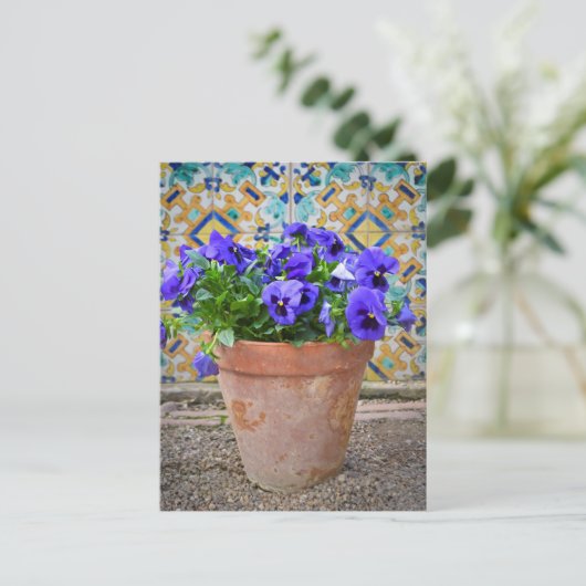 Paarse Pansieschildpad Briefkaart (Staand voorkant)