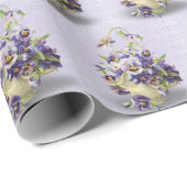 Paarse Pansy Basket Cadeaupapier (Rol Hoek)