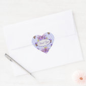 Paarse Pansy Bloem Bloem Dank u Patroon Hart Sticker (Envelop)