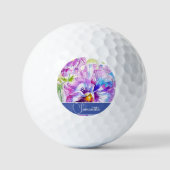 Paarse Pansy Bloem Bloemen Bloemen Vrouwen Naam Lo Golfballen (Voorkant)