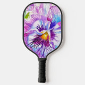 Paarse Pansy Bloem Bloemen Bloemen Vrouwen Naam Lo Pickleball Paddle (Achterkant)