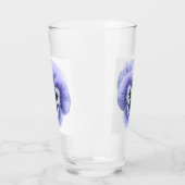 Paarse Pansy Bloemen Botanische Kunst Glas (Links)