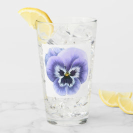 Paarse Pansy Bloemen Botanische Kunst Glas