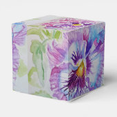 Paarse Pansy Bloemen Party Cake Favor Box Bedankdoosjes (Achterkant)