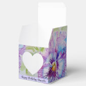 Paarse Pansy Bloemen Party Cake Favor Box Bedankdoosjes (Geopend)