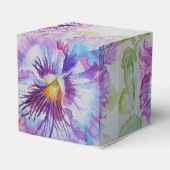 Paarse Pansy Bloemen Party Cake Favor Box Bedankdoosjes (Achterkant)