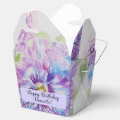 Paarse Pansy Bloemen Party Cake Favor Box Bedankdoosjes (Geopend)