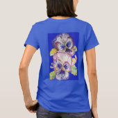 Paarse Pansy bloemenpatroon Art Waterverf T-shirt (Achterkant)