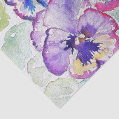 Paarse Pansy bloemige Waterverf Verjaardag Tissuepapier (Detail)