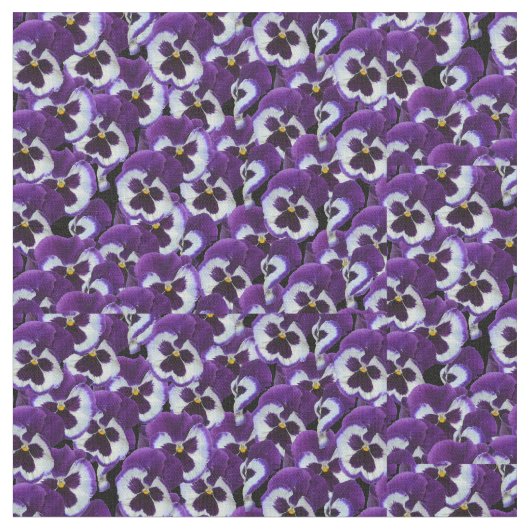Paarse Pansy Bouquet Stof (Close Up)