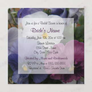 Paarse Pansy Bridal Shower Kaart