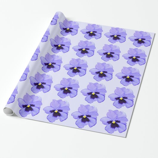 Paarse Pansy Cadeaupapier (Uitgerold)