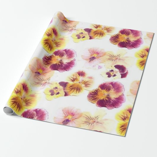 Paarse Pansy Cadeaupapier (Uitgerold)