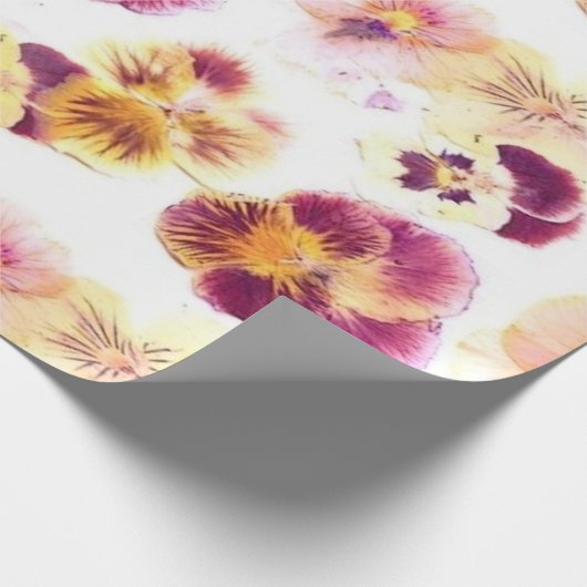 Paarse Pansy Cadeaupapier (Hoek)