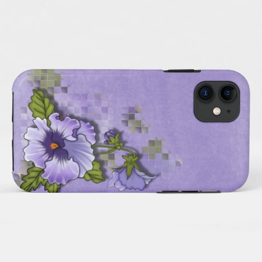 Paarse Pansy Case-Mate iPhone Case (Achterkant (horizontaal))