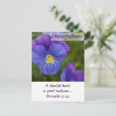 Paarse Pansy - Cheerfulness Briefkaart (Staand voorkant)