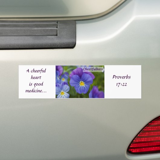 Paarse Pansy - Cheerfulness Bumpersticker (Op auto)