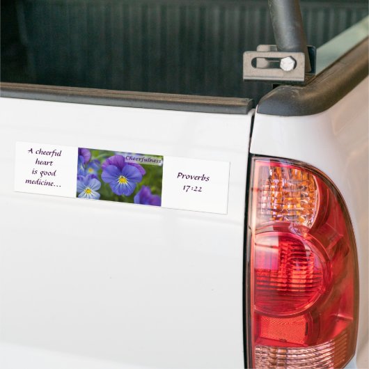 Paarse Pansy - Cheerfulness Bumpersticker (Op Truck)
