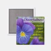 Paarse Pansy - Cheerfulness Magneet (Voorkant / Achterkant)