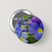 Paarse Pansy - Cheerfulness Ronde Button 5,7 Cm (Voorkant /achterkant)