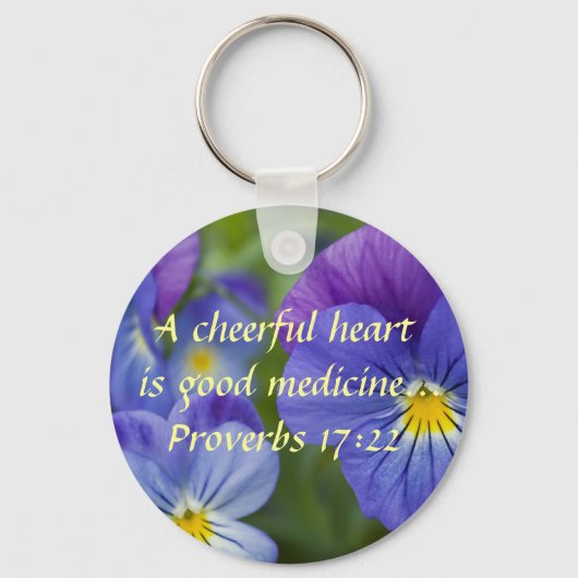 Paarse Pansy - Cheerfulness Sleutelhanger (Voorkant)