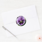 Paarse Pansy close-up Ronde Sticker (Envelop)