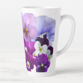 Paarse Pansy Coffee Latte Mok Bloemen Flower Cups (Rechts)