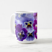 Paarse Pansy Coffee Mok Floral Flower Cups (Voorkant links)