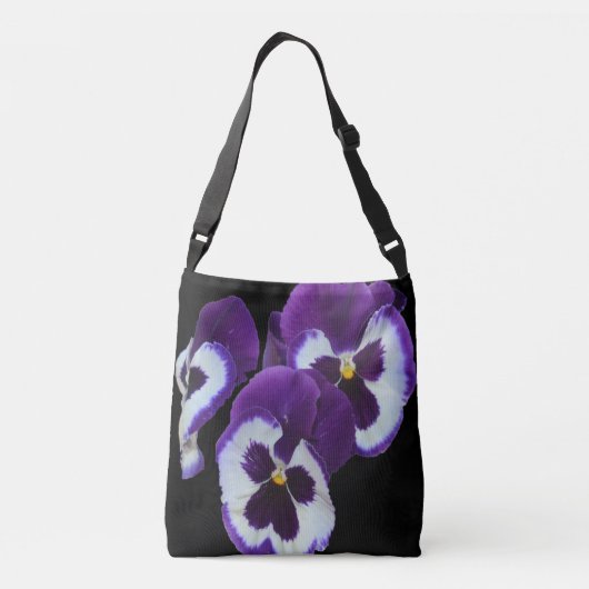 Paarse Pansy Delicious, Crossbody Tas (Achterkant)