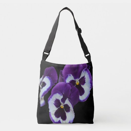 Paarse Pansy Delicious, Crossbody Tas (Voorkant)