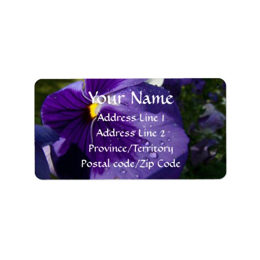 Paarse Pansy Etiket (Voorkant)