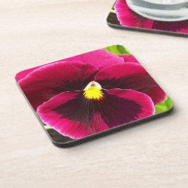 Paarse Pansy Floral Bier Onderzetter