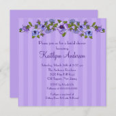 Paarse Pansy Floral Bridal Shower Kaart (Voorkant / Achterkant)