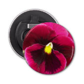 Paarse Pansy Floral Button Flesopener (Voorkant)
