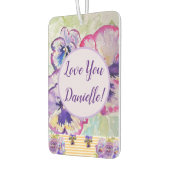 Paarse Pansy floral Flower Car Air Freshener Luchtverfrisser (Links)