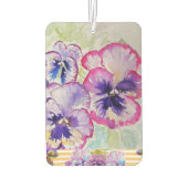 Paarse Pansy floral Flower Car Air Freshener Luchtverfrisser (Achterkant)