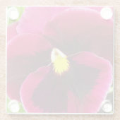  Paarse Pansy Floral Glazen Onderzetter (Achterkant)