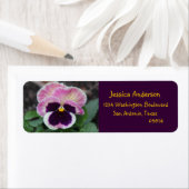  Paarse Pansy Floral retour adreslabels Etiket (Insitu)