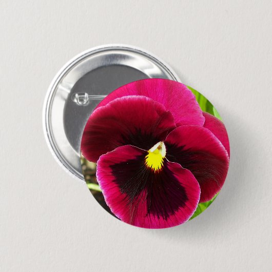  Paarse Pansy Floral Ronde Button 5,7 Cm (Voorkant /achterkant)