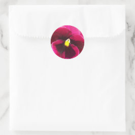 Paarse Pansy Floral Ronde Sticker