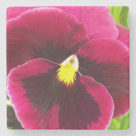  Paarse Pansy Floral Stenen Onderzetter