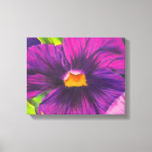 Paarse Pansy Flower Closeup Tekening Originele Kun Canvas Afdruk (Voorkant)