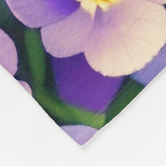 Paarse Pansy Flower Fleece Deken (Hoek)