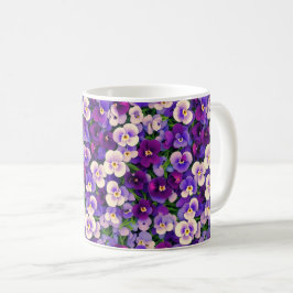 Paarse Pansy Flower Koffiemok