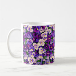 Paarse Pansy Flower Koffiemok