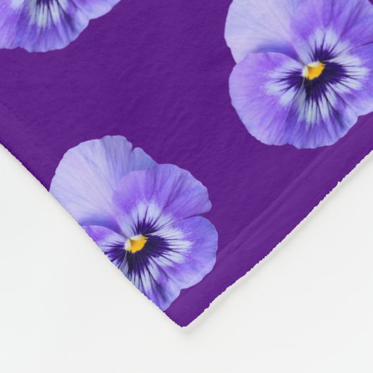 Paarse Pansy Flower naaamless Pattern op Fleece Deken (Hoek)