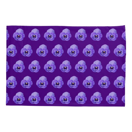 Paarse Pansy Flower naaamless Pattern op Kussensloop (Achterkant)